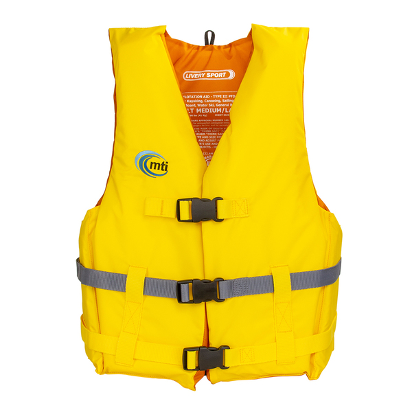 Mti Life Jackets MTI Livery Sport Life Jacket - Yellow/Gray - X-Small/Small MV701D-XS/S-222